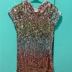 The Children's Place Gold and Pink Sequin Dress